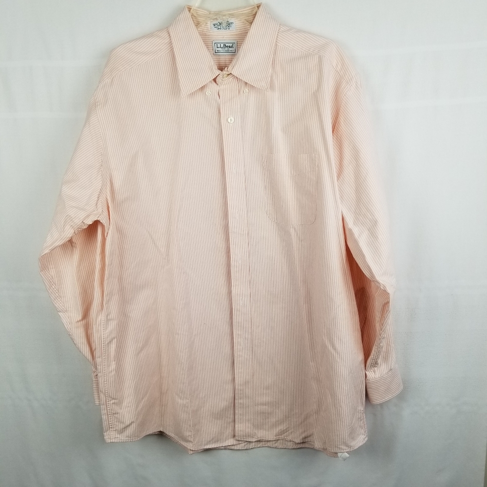 LL Bean cotton long sleeve button down 17.5/33